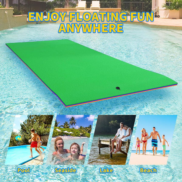Linor 9 X 5Ft Lily Pad Floating Mat, 3-Layer Tear-Resistant Xpe Foam Floating Island for 3-5 Adults