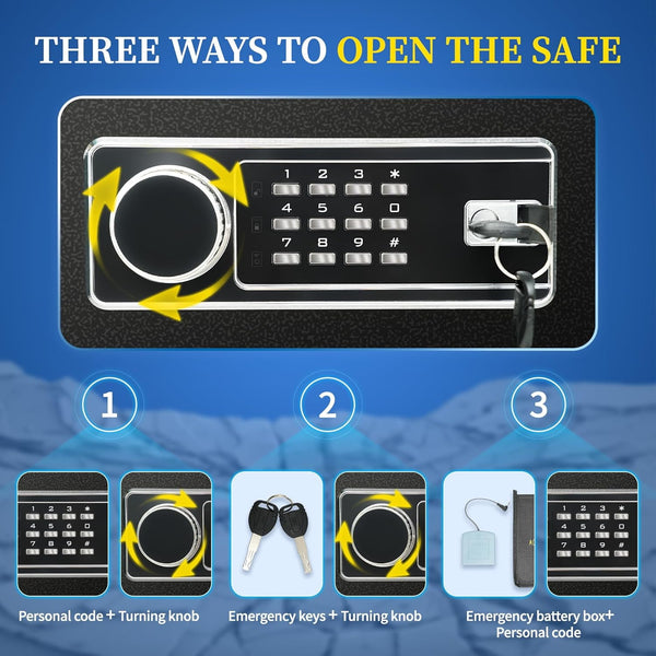 Akaber 5.5 cuft Safe Box Fireproof Waterproof, Drop Money Safe with Digital Lock & Key, 2-in-1 Drop Slot Security Safes for Home Business Use, Anti-Theft Cash Document Jewelry Storage (5.5 CU FT)