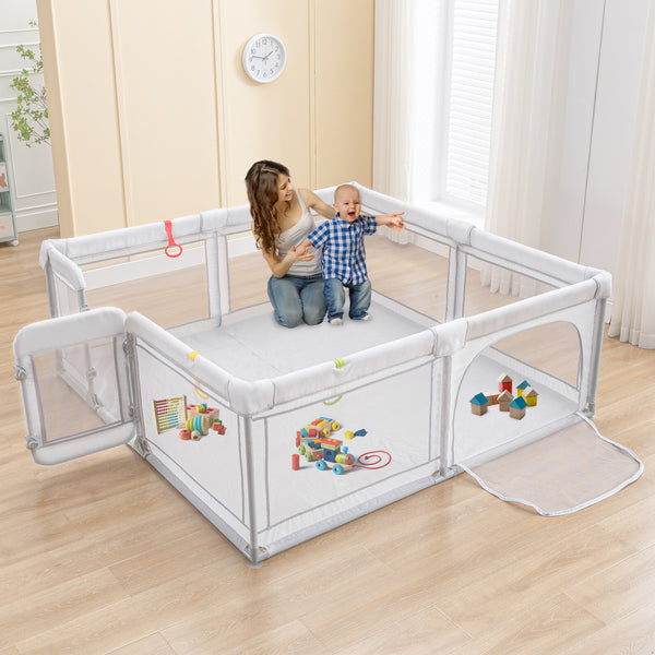 Baby Playpen for Babies and Toddlers, Baby Play Yards with Breathable Mesh