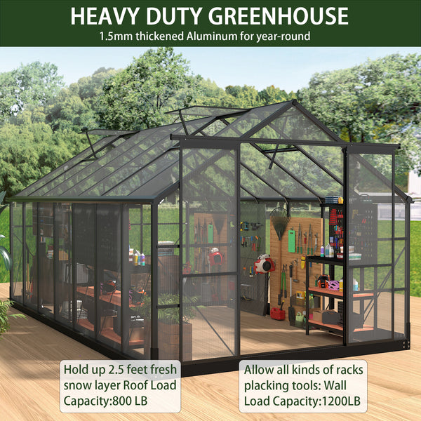 Greenhouses for Outdoors, 8x 16 FT Green Houses, Storage Shed Sunroom