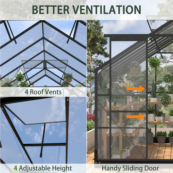 Greenhouses for Outdoors, 8x 16 FT Green Houses, Storage Shed Sunroom