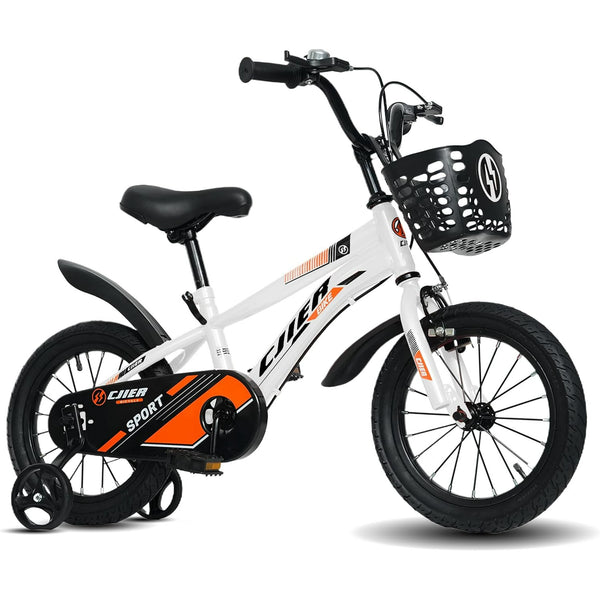 14" Kids Bike for Girls and Boys, Wanan Boys Bicycles with Training Wheels for Kids Ages 3-5, White