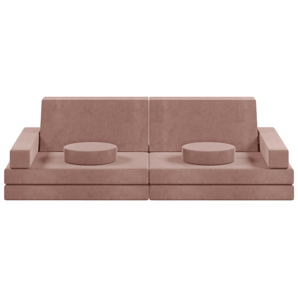 Trapezoidal backrest Play Couch , Kids Couch(10 Pieces)