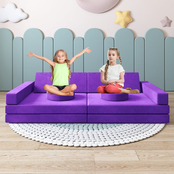 Trapezoidal backrest Play Couch , Kids Couch(10 Pieces)