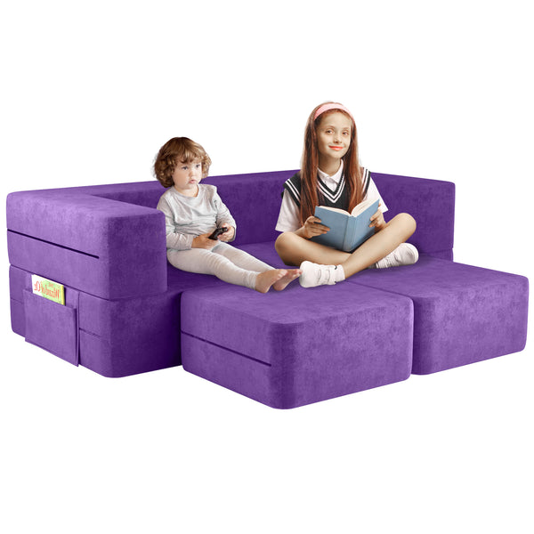 Multi-color Kids Couch, Play Couch with Washable and Durable Covers