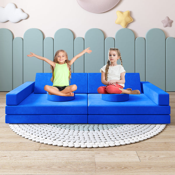 Trapezoidal backrest Play Couch , Kids Couch(10 Pieces)