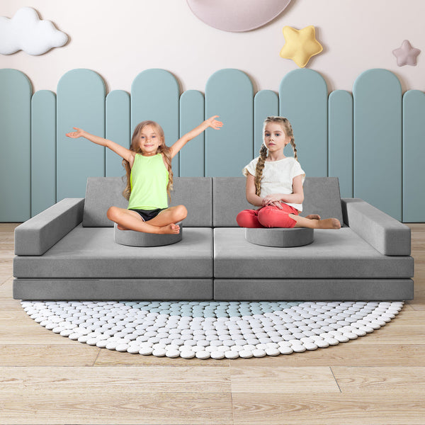 Trapezoidal backrest Play Couch , Kids Couch(10 Pieces)
