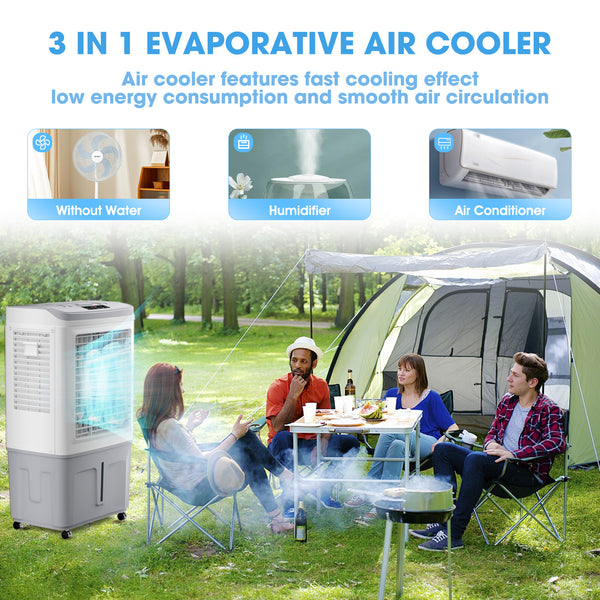 Evaporative Air Cooler, 3531CFM Swamp Cooler, 120° Oscillation Evaporative Cooler with Remote Control