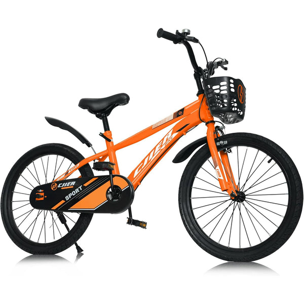 20" Kids Bikes for Girls and Boys, DEYGIA Kids' Bicycles with Kickstand, Ages 7-13 Years, Orange