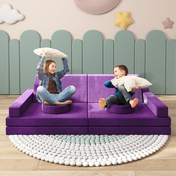 Trapezoidal backrest Play Couch , Kids Couch(10 Pieces)