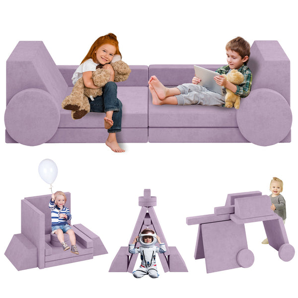 Trapezoidal backrest Play Couch , Kids Couch(10 Pieces)