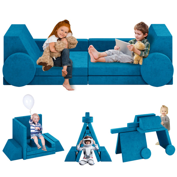 Trapezoidal backrest Play Couch , Kids Couch(10 Pieces)