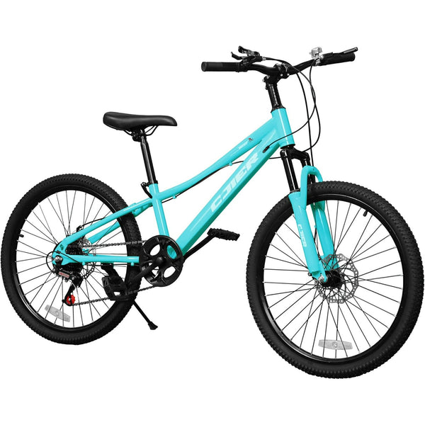 24 Inch Mountain Bike for Kids, Akaber Bicycles for Boys Girls 6-14 Years, 7 Speed Gears, Suspension Fork, Dual Disc Brakes, Anti-Slip Tires