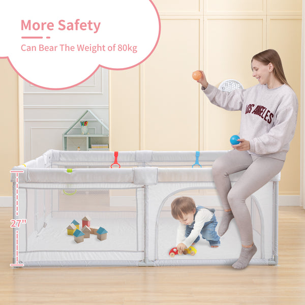 Baby Playpen for Babies and Toddlers, Baby Play Yards with Breathable Mesh