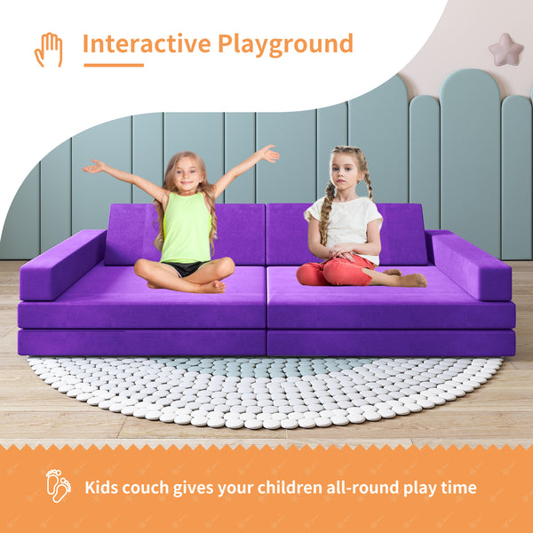 Triangular backrest Play Couch, Kids Couch (10 Pieces)