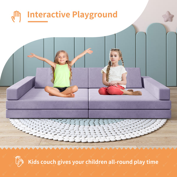Triangular backrest Play Couch, Kids Couch (10 Pieces)