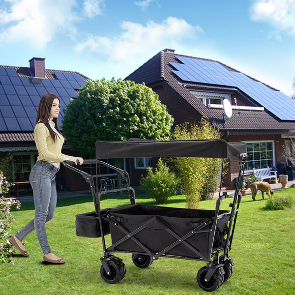 2 Kids Collapsible Stroller Wagon with Canopied for Adventure