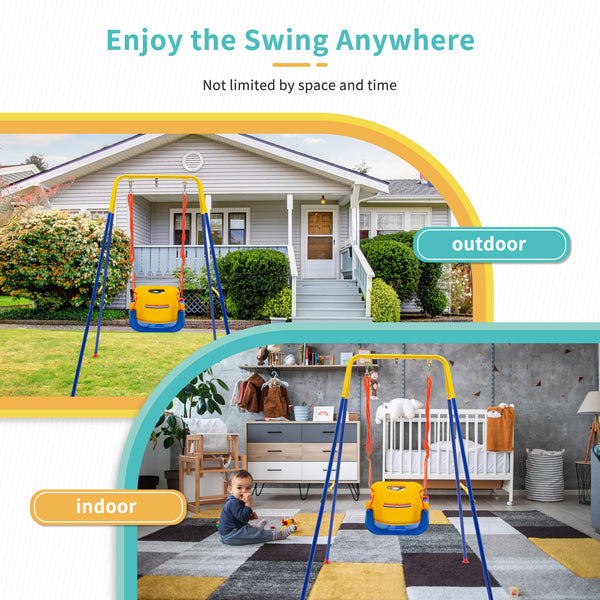 3-in-1 Toddler Swing, Swing Set, Baby Swings Outdoor & Indoor for Infants to Toddler
