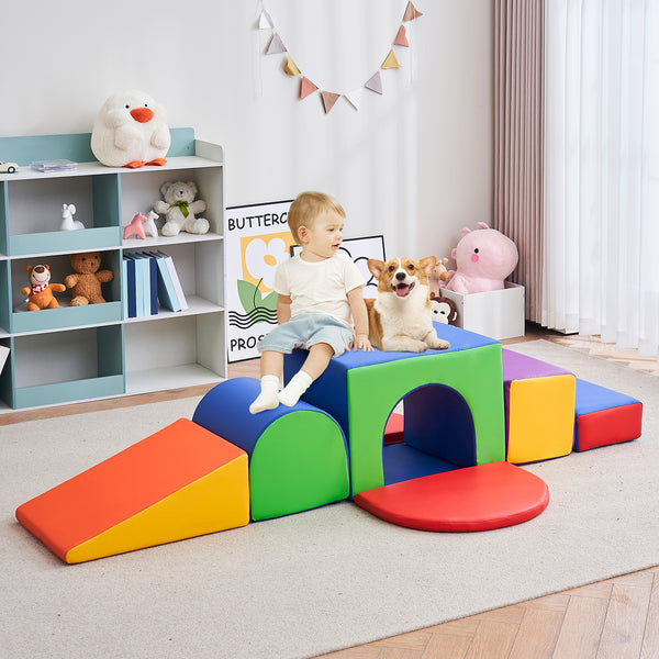 linor Foam Climbing Blocks for Toddlers, 7 Pcs Climbing Toys for Toddlers 1-3 Crawl