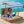 Kids Large Wooden SandBoxes with Cover, Sand Pit, Outdoor Sand Box with Canopy for Backyard Garden Beach