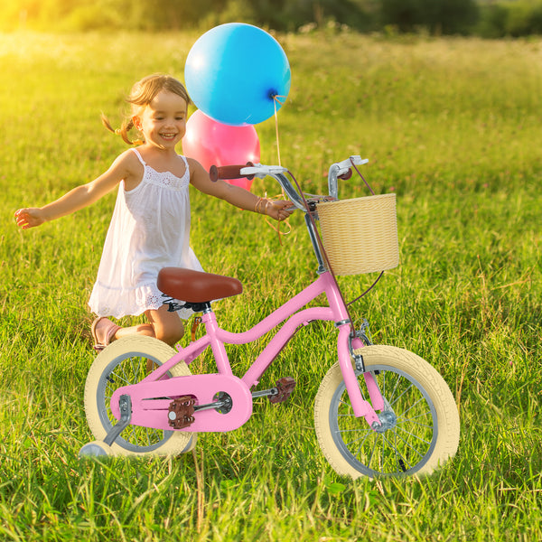 Kids Bike, 14 16 20 inch Girls Bike for 5-14 Girls with Training Wheels New