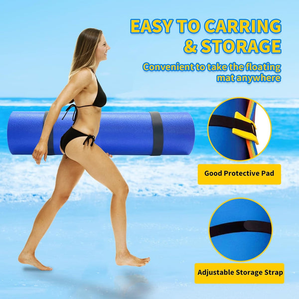 Linor 18 X 6Ft Lily Pad Floating Mat, 3-Layer Tear-Resistant Xpe Foam Floating Island for 7-9 Adults