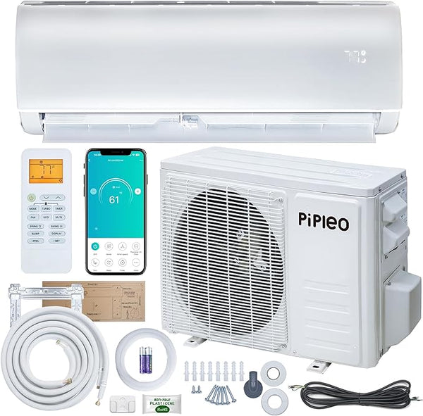 12000 BTU Mini Split AC/Heating System,19 SEER with Heat Pump, Cools up to 750 Sq.Ft, 115V Wifi Enabled Air Conditioner & Heater Ductless Inverter System (12000 BTU - 115v/19 SEER - WIFI)
