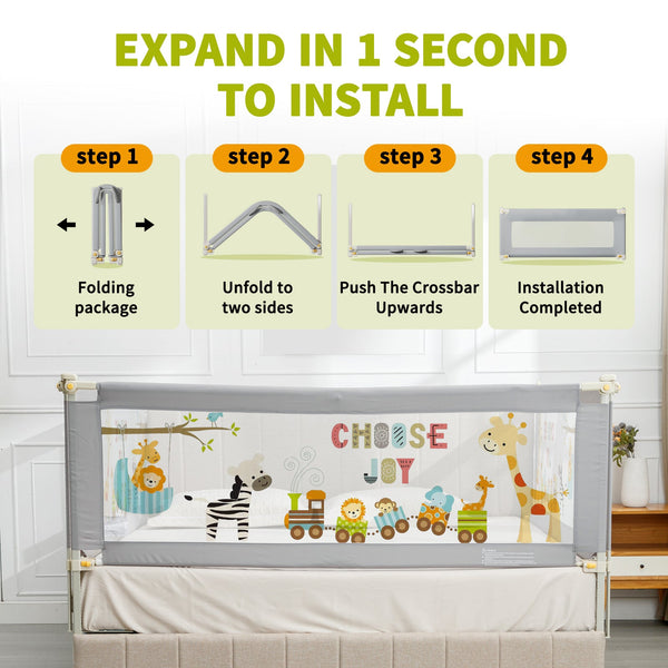 Linor 3-in-1 Baby Bed Foldable Guardrail for Thick Mattresses