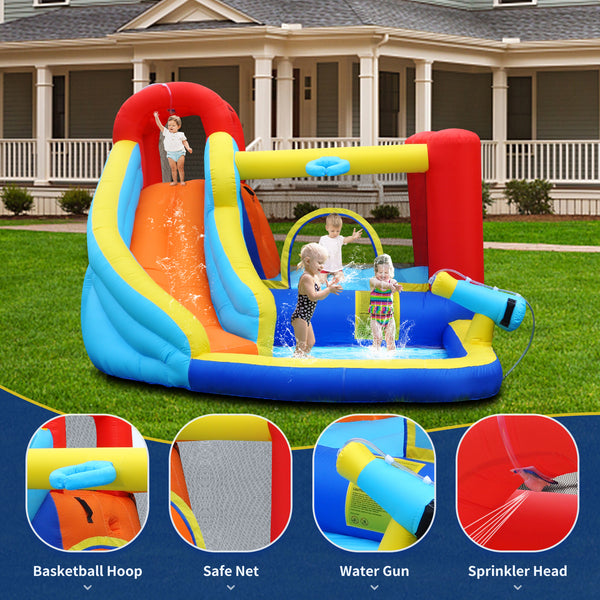 Inflatable Water Slide, 8 in 1 Water Inflatable Slide for Kids and Adults (Single Slide)