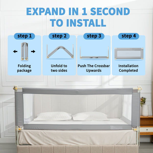 Linor 3-in-1 Baby Bed Foldable Guardrail for Thick Mattresses