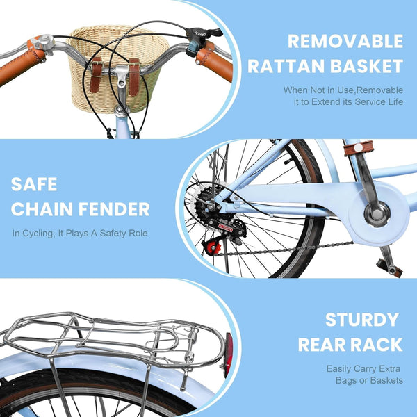 Linor 26 Inch Beach Cruiser Bike for Adults