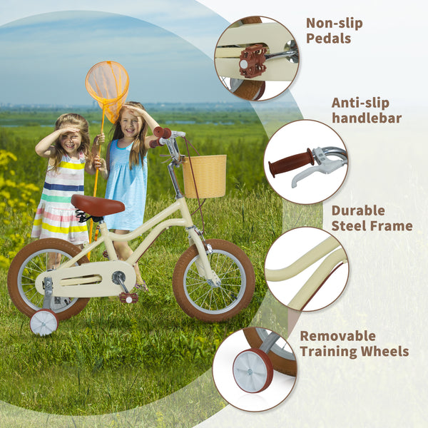 Kids Bike, 14 16 20 inch Girls Bike for 5-14 Girls with Training Wheels New