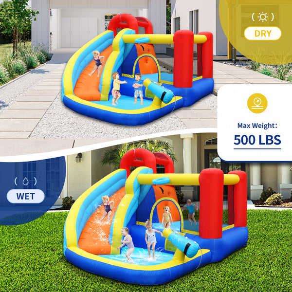 Inflatable Water Slide, 8 in 1 Water Inflatable Slide for Kids and Adults (Single Slide)