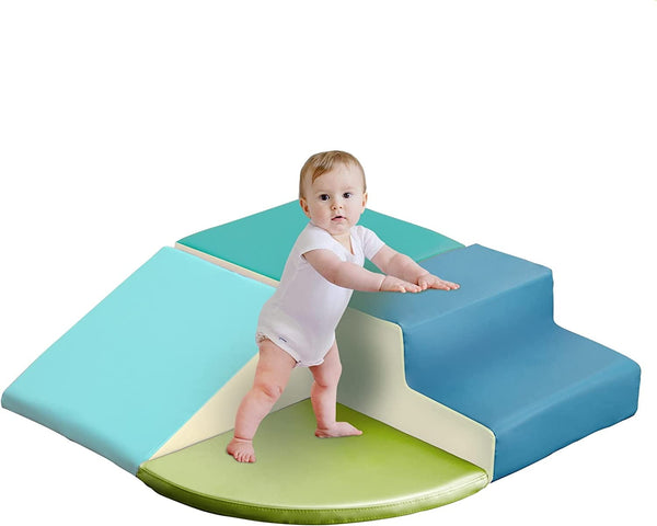 4pcs Foam Climbing Blocks for Toddlers, Climbing Toys for Toddlers 1-3 for Climb,Crawl and Slide, Toddler Climbing Toys Indoor for Nursery, Living Room, Children's Room
