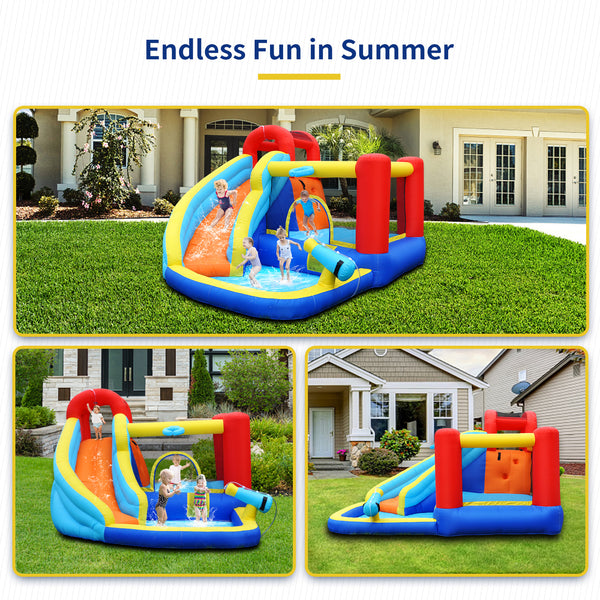 Inflatable Water Slide, 8 in 1 Water Inflatable Slide for Kids and Adults (Single Slide)