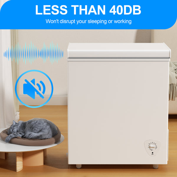 5.0 Cu.Ft Deep Freezer with 7 Level Adjustable Temperature for Temp Adjustment & Energy-Saving