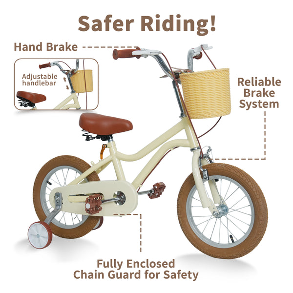 Kids Bike, 14 16 20 inch Girls Bike for 5-14 Girls with Training Wheels New