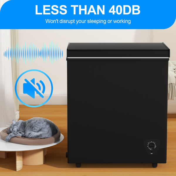 5.0 Cu.Ft Deep Freezer with 7 Level Adjustable Temperature for Temp Adjustment & Energy-Saving