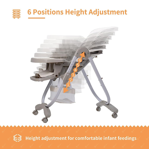 6 in 1 High Chairs for Babies and Toddlers,  Baby High Chair, Portable Baby Booster Seat with Wheels