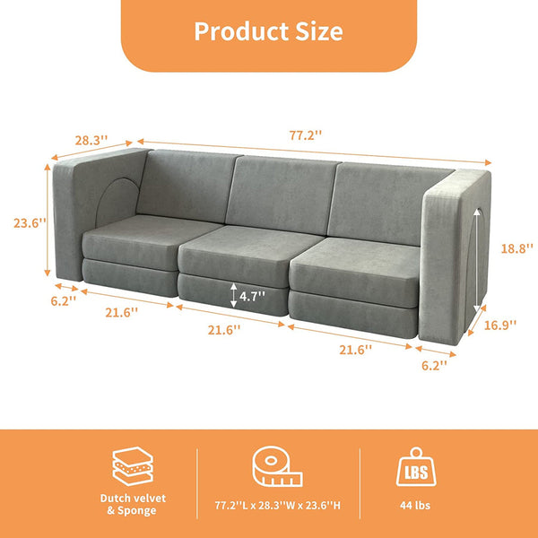 Linor Play Couch, Kids Couch (12 Pieces)