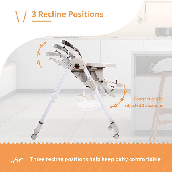 6 in 1 High Chairs for Babies and Toddlers,  Baby High Chair, Portable Baby Booster Seat with Wheels