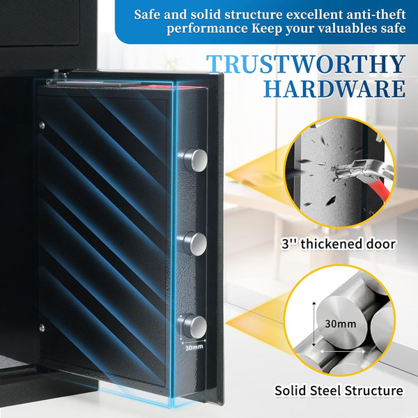 Akaber 5.5 cuft Safe Box Fireproof Waterproof, Drop Money Safe with Digital Lock & Key, 2-in-1 Drop Slot Security Safes for Home Business Use, Anti-Theft Cash Document Jewelry Storage (5.5 CU FT)