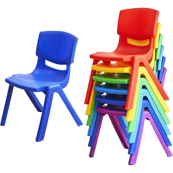 Linor Modern Kids Plastic Outdoor Chairs, Reading and Relaxing, Set of 6