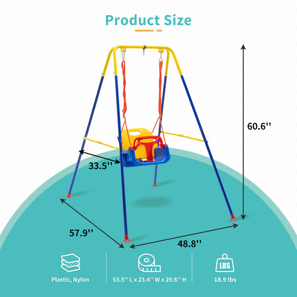 4-in-1 Swing Set and Baby Jumper Outdoor/Indoor, Toddler Swing, Baby Swings & Baby Bouncers
