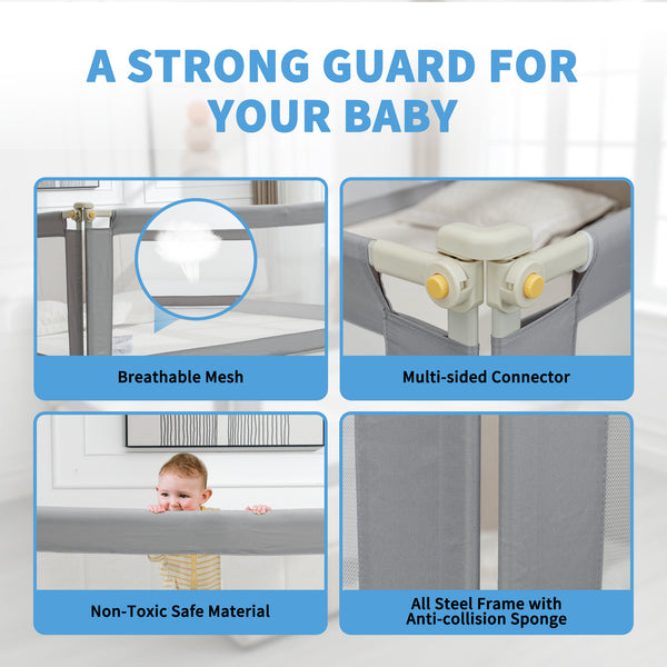 Linor 3-in-1 Baby Bed Foldable Guardrail for Thick Mattresses