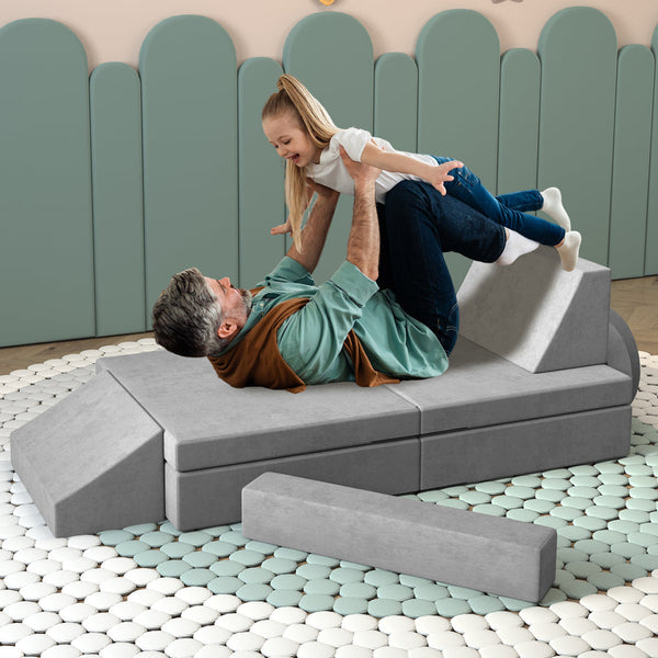 Trapezoidal backrest Play Couch , Kids Couch(10 Pieces)