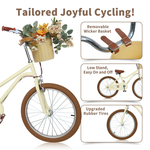 Kids Bike, 14 16 20 inch Girls Bike for 5-14 Girls with Training Wheels New