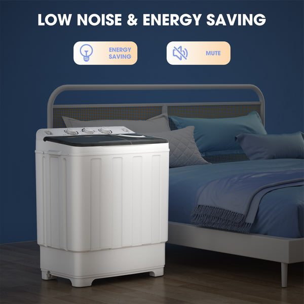 2-in-1 Portable 28lbs Capacity Timer Function Washing Machine & Spinner Dryer