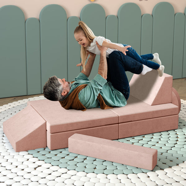 Trapezoidal backrest Play Couch , Kids Couch(10 Pieces)