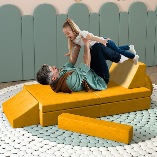 Trapezoidal backrest Play Couch , Kids Couch(10 Pieces)